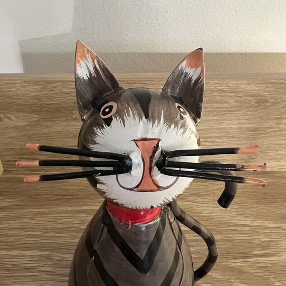 Faye SAS Blanquefort Made In France Cat Home Decor Trinket Metal Hand-Painted - Picture 2 of 9